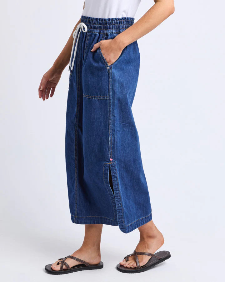 Clover Midi Denim - Mid Blue Wash