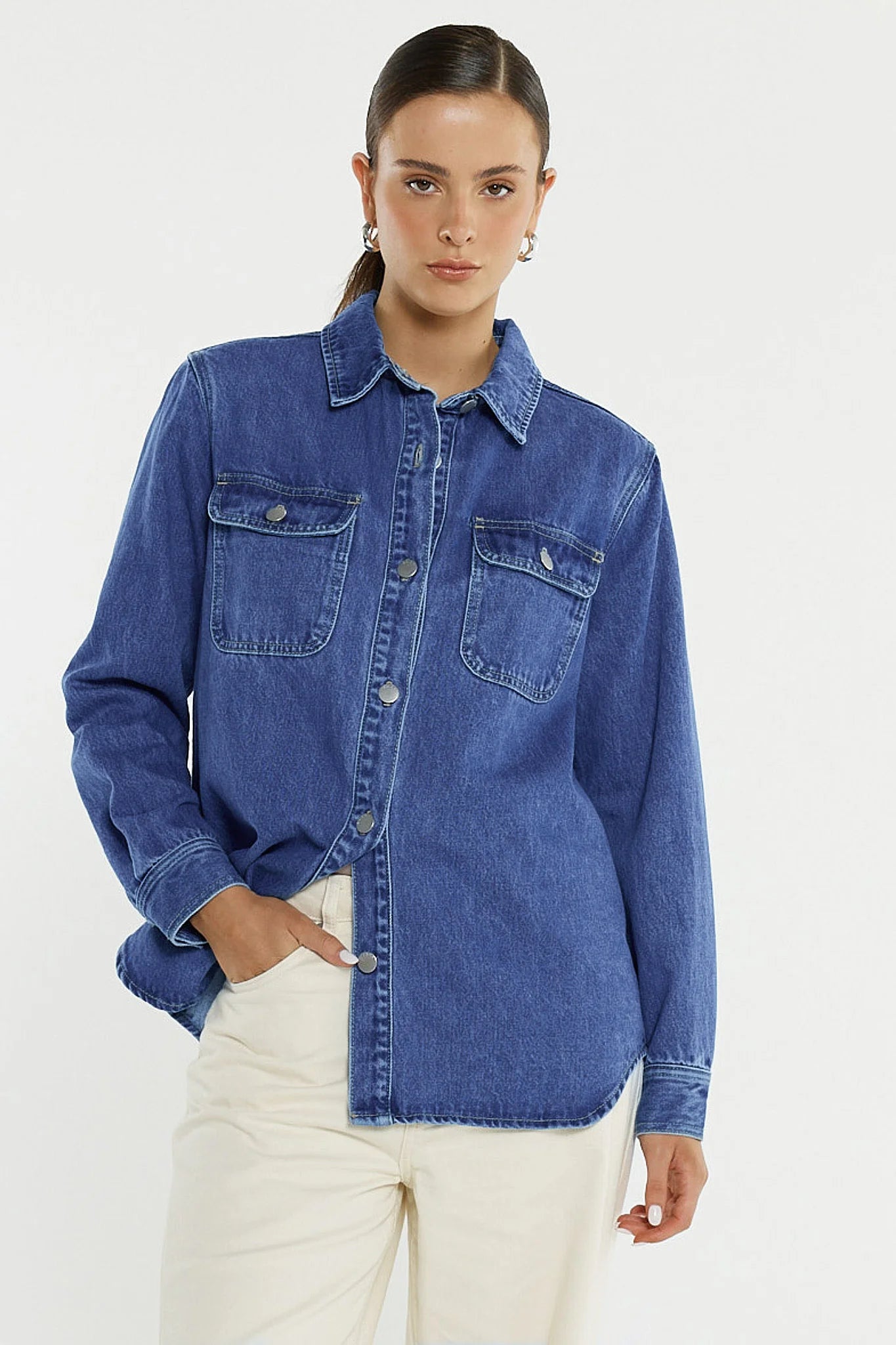 Aveline Denim Shirt - Classic Blue