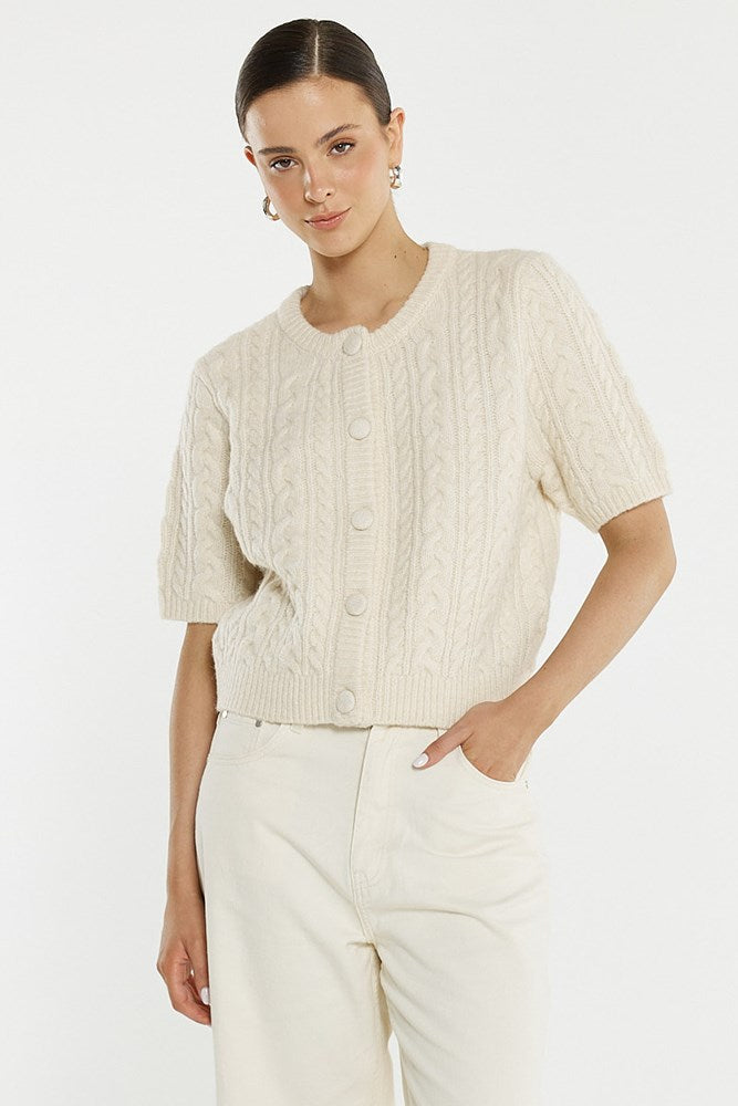 Gia Cable Cardi - Cream