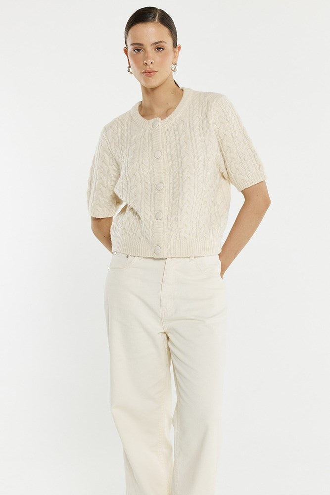 Gia Cable Cardi - Cream