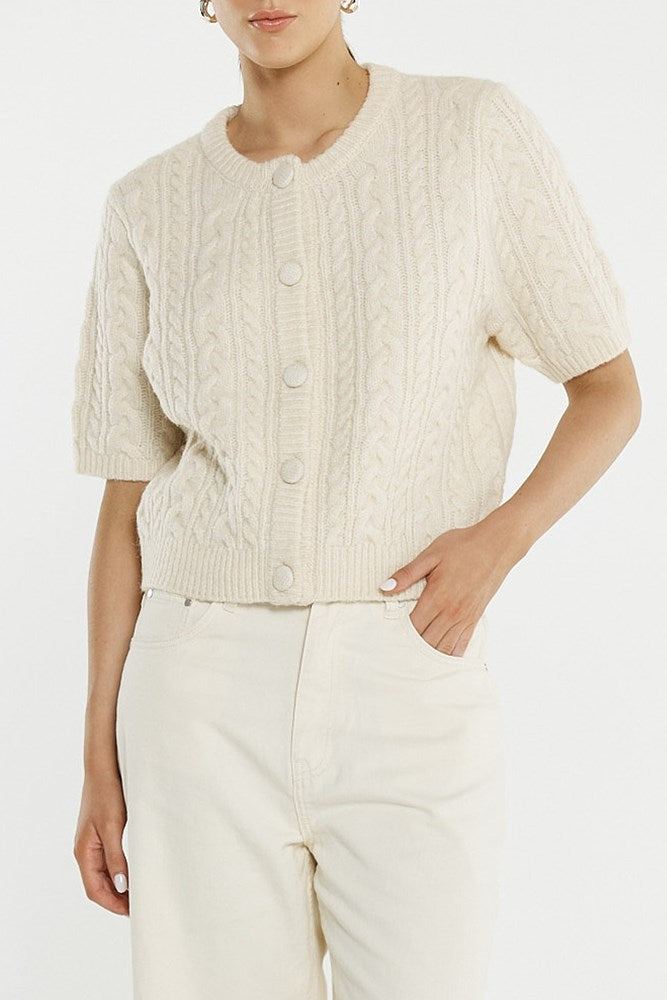 Gia Cable Cardi - Cream
