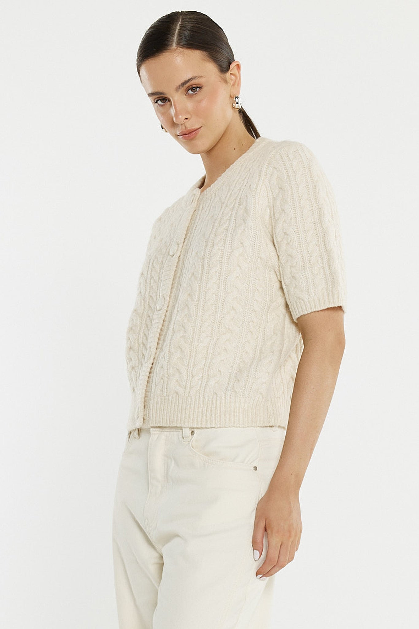 Gia Cable Cardi - Cream