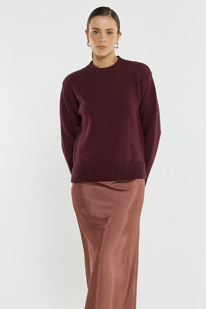 Ivy Cotton Knit - Burgundy