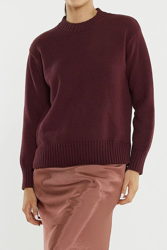 Ivy Cotton Knit - Burgundy