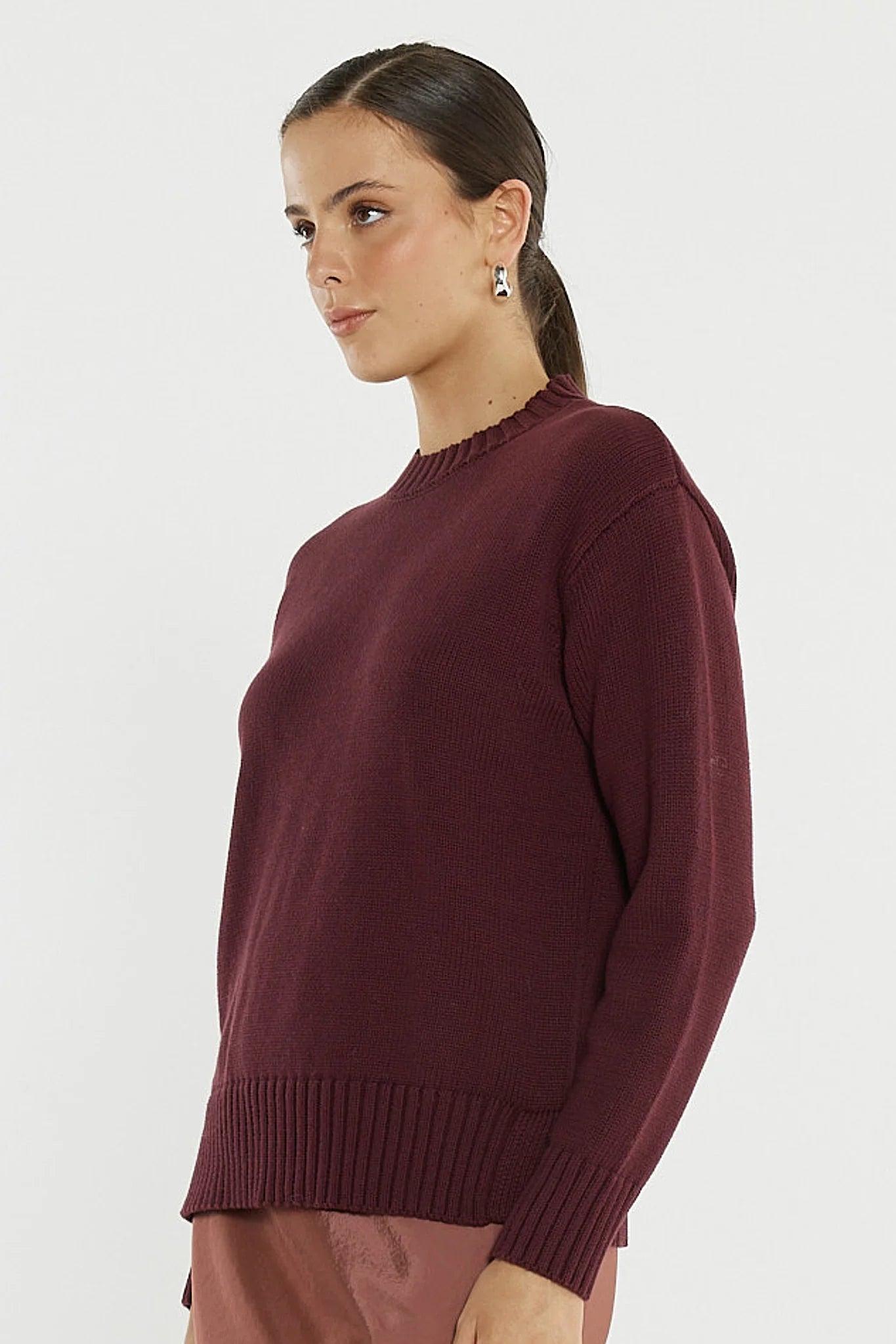Ivy Cotton Knit - Burgundy