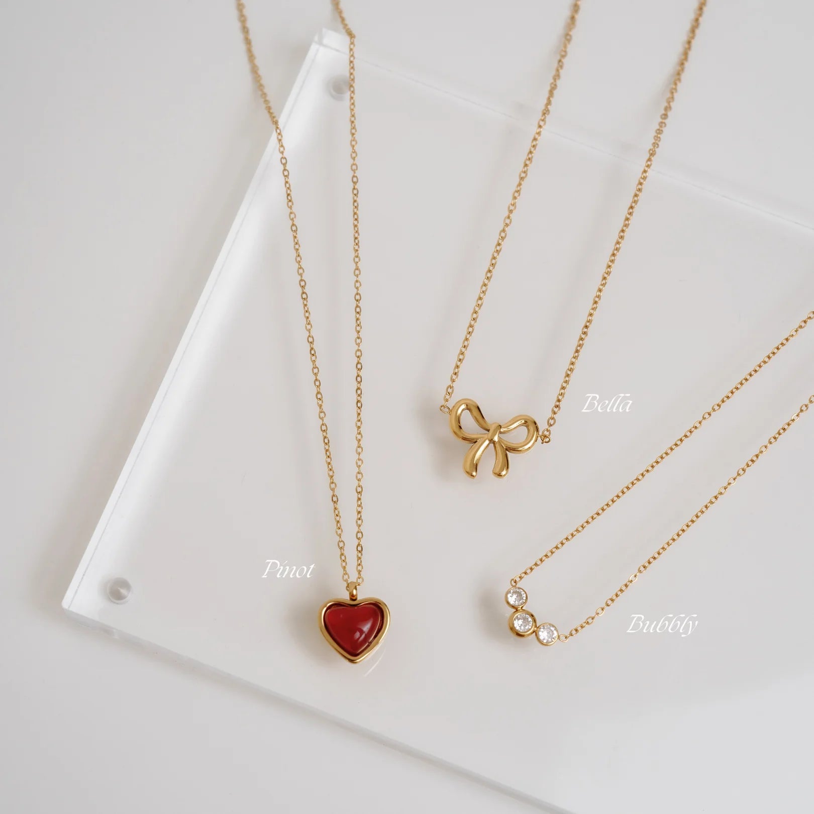 Pinot Heart Necklace - Gold