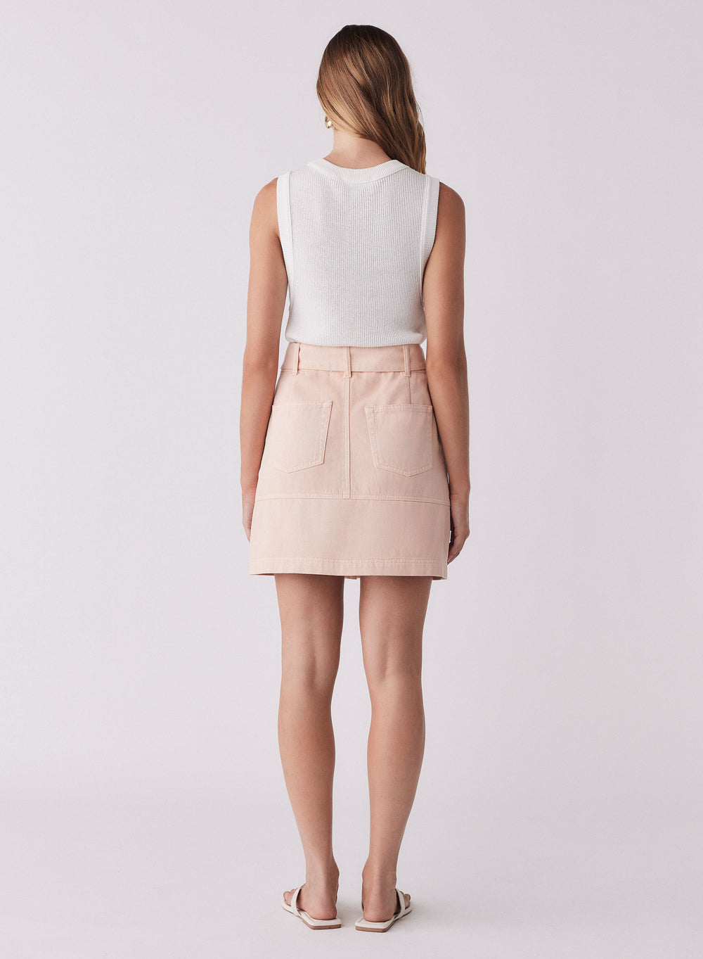 Cruising Denim Skirt - Soft Coral