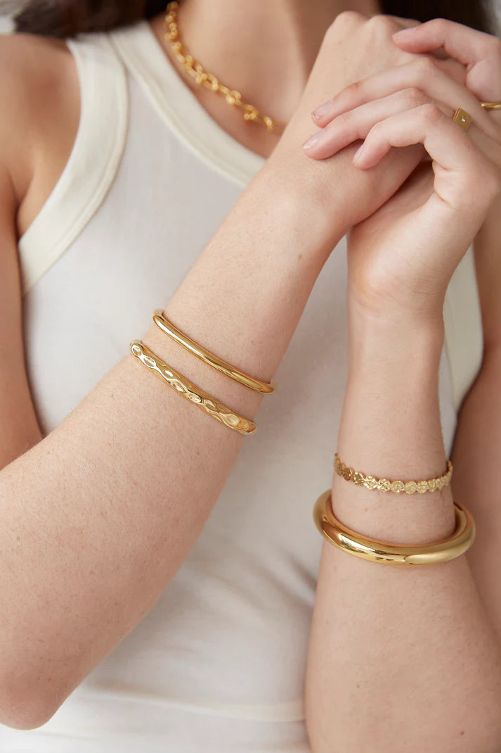 Penny Tube Cuff - Gold