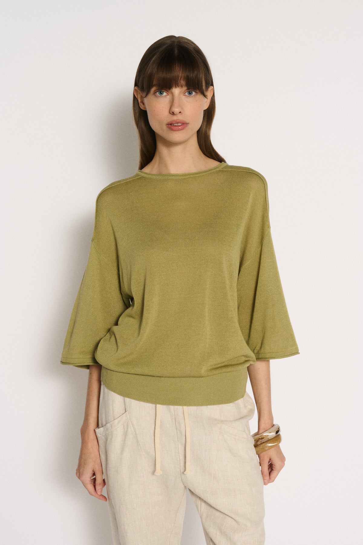 Little Lies Cassie Knit Top in Olive
