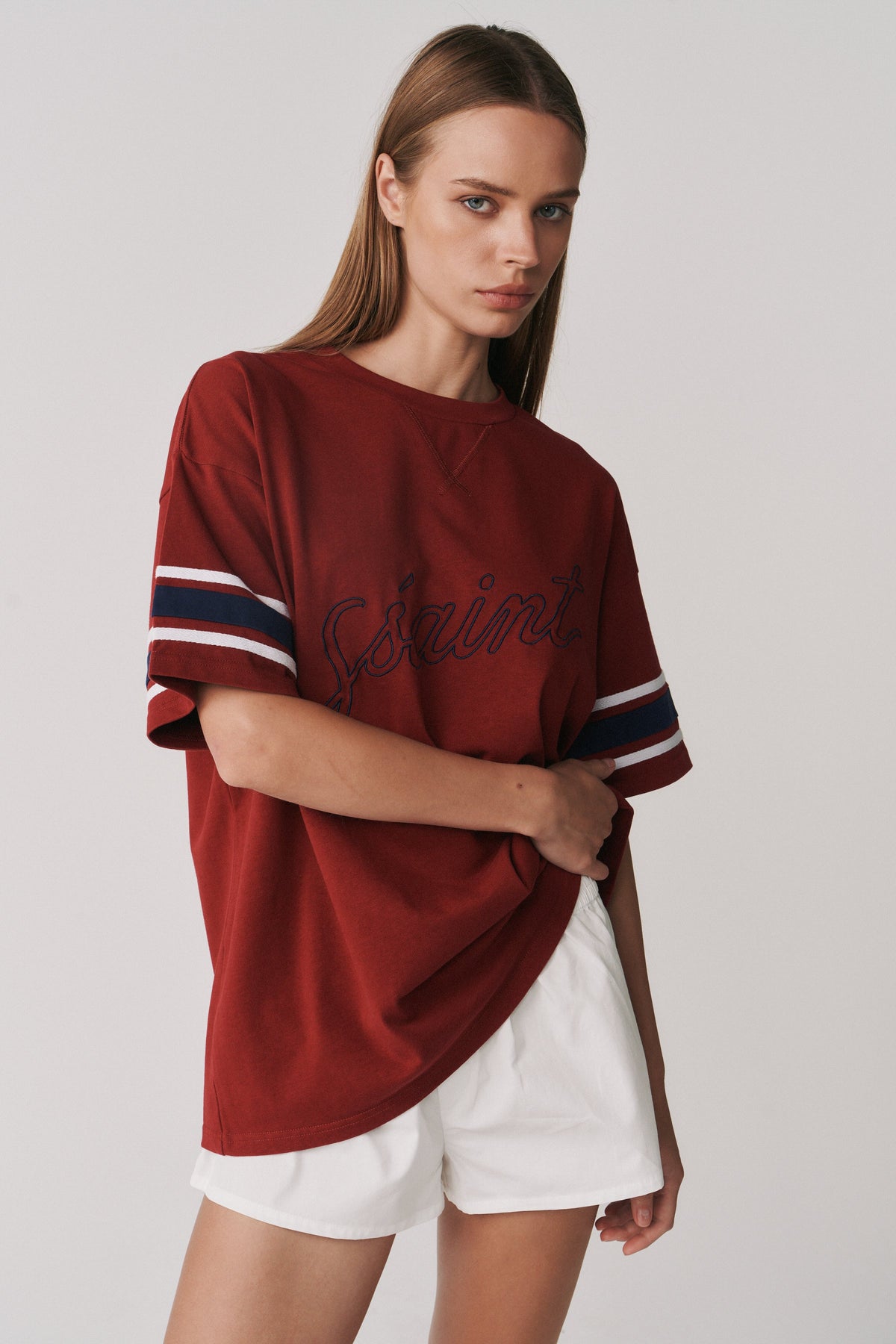 SŚAINT Borrowed Oversized Tee - Brick Red