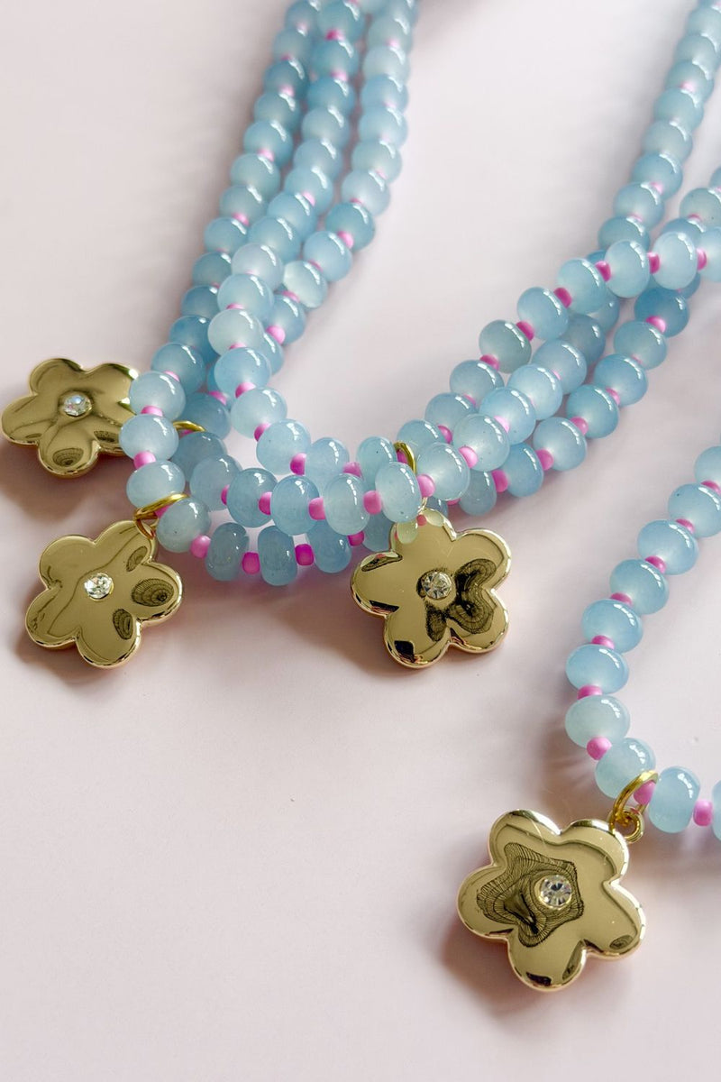 Pale Grey Gem Necklace