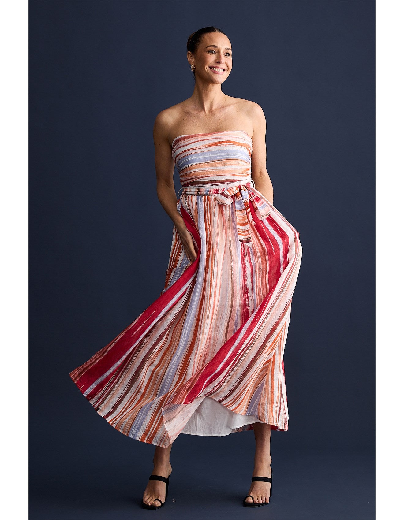 Avalon Dress - Painterly Stripe