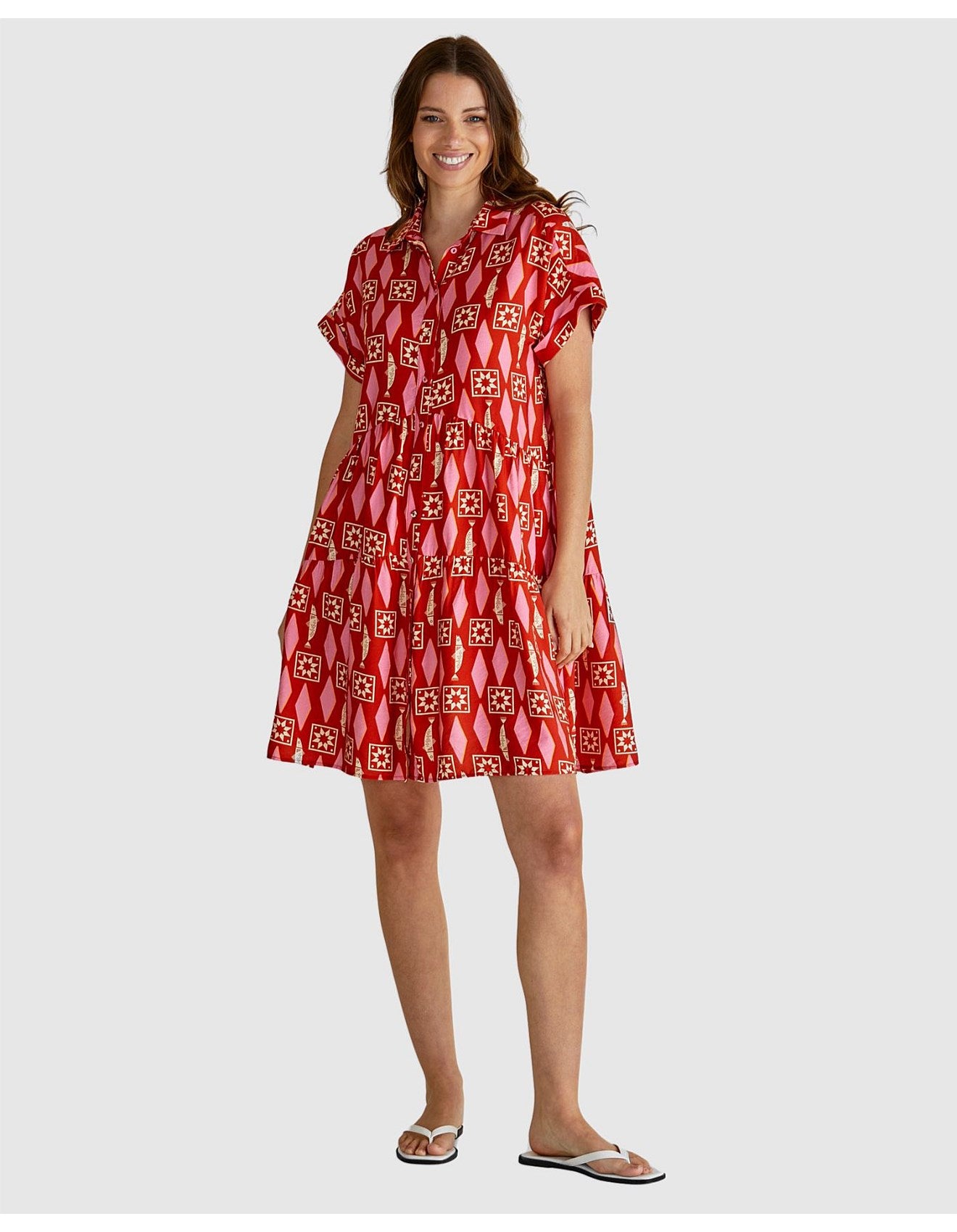 Copacabana Shirt Dress - Sardinia Geo Print