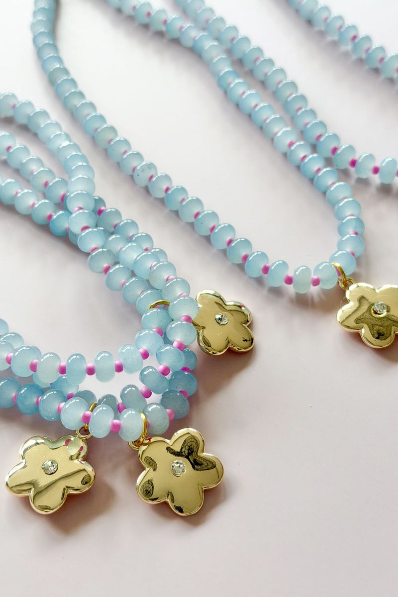 Pale Grey Gem Necklace