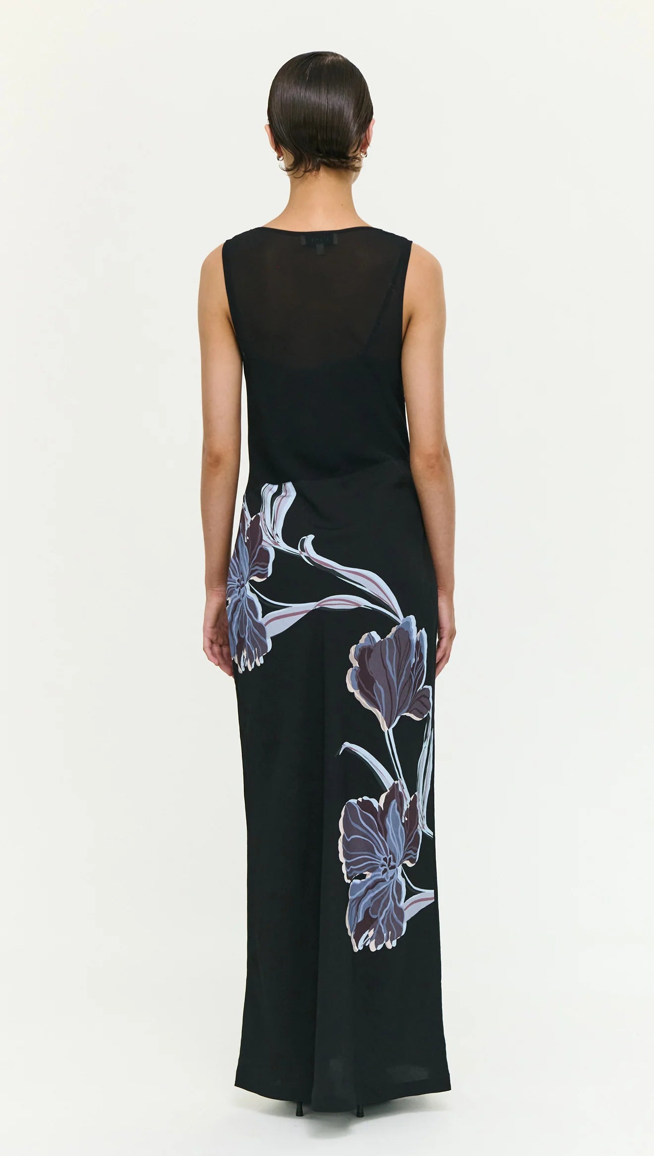 Stas Bias Combo Midi Dress - Black/Midnight