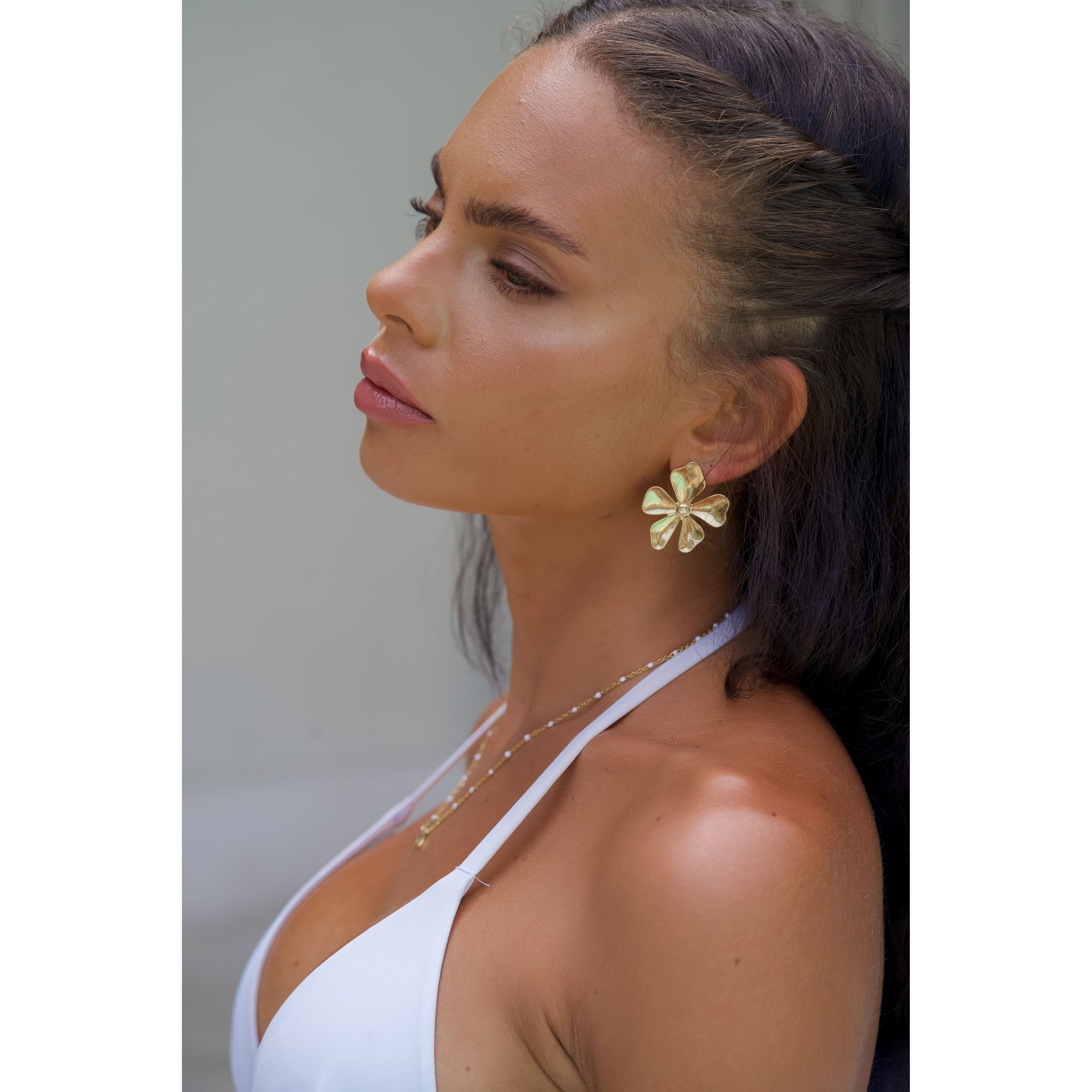 Melati Flower Earrings - Gold