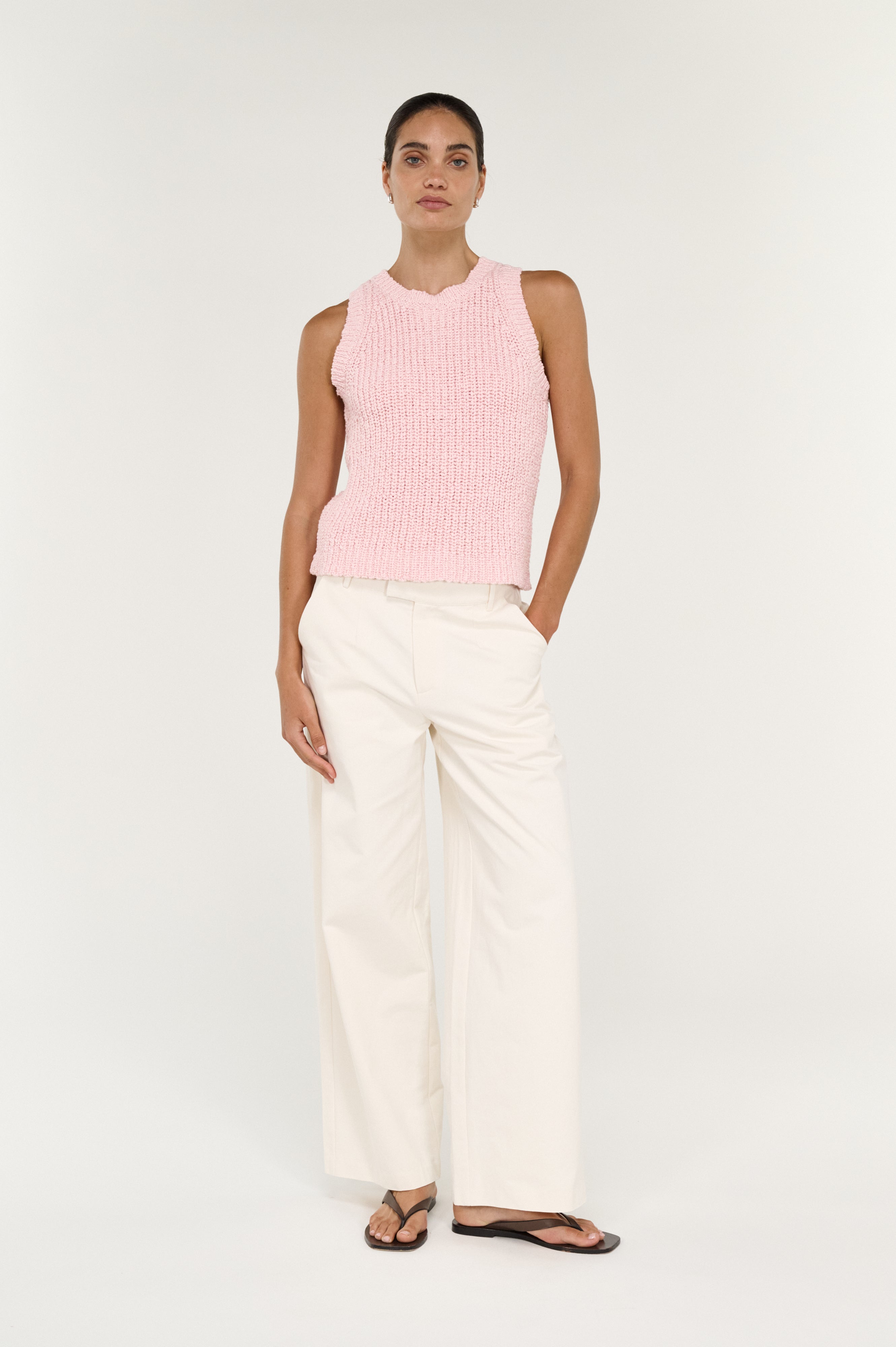Cove Knit Tank - Rosewater Pink