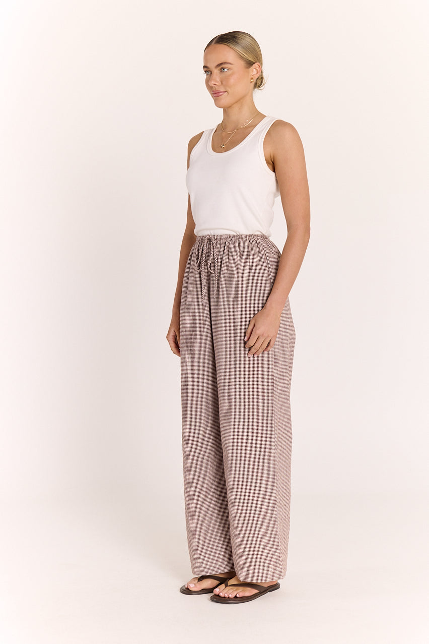 Lottie Pant - Chocolate Gingham