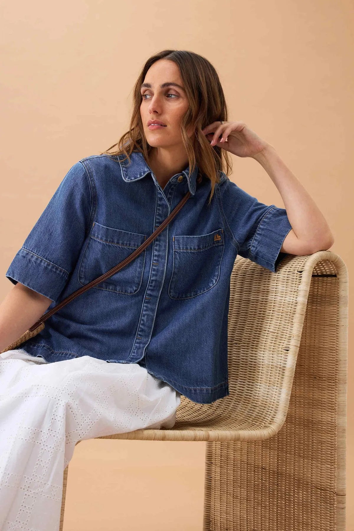 Noa Short Sleeve Shirt - Fresh Indigo