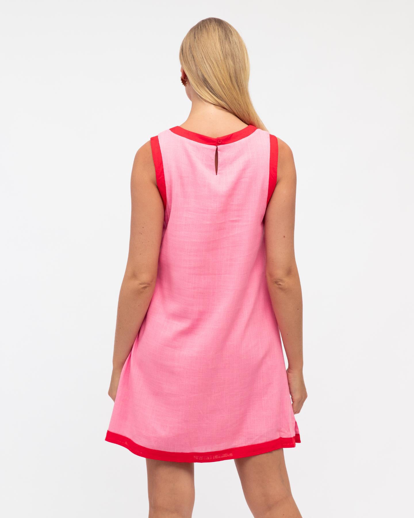 Annie Shift Dress - Pink/Red
