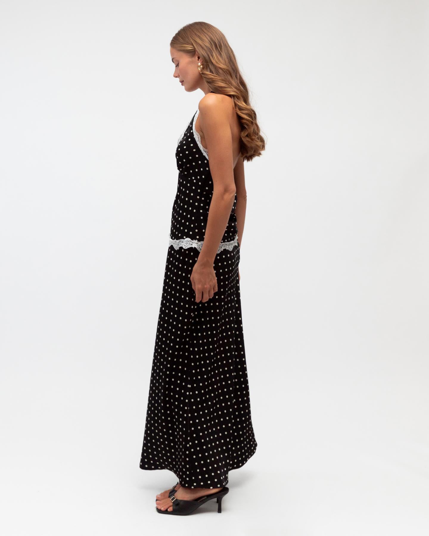 Nora Polka Dot Skirt - Black Cream