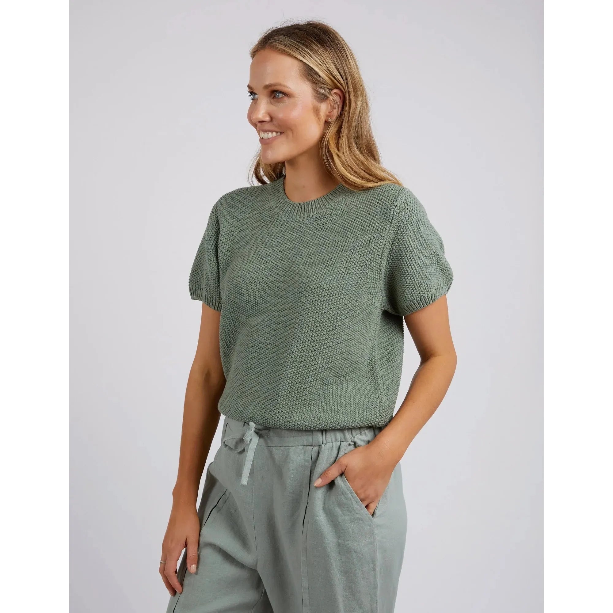 Blair Short Sleeve Knit - Sage Green