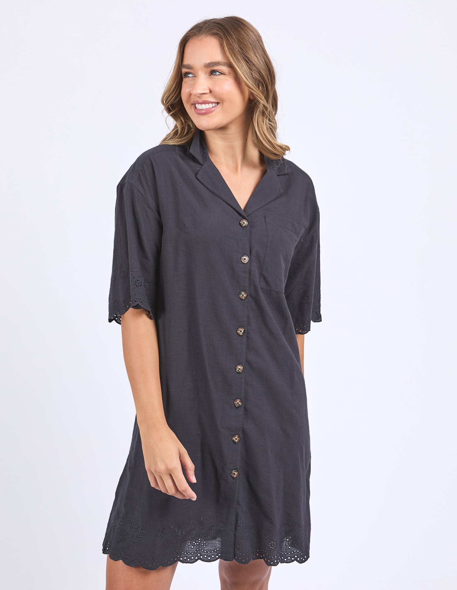 Madeleine Shirt Dress - Black