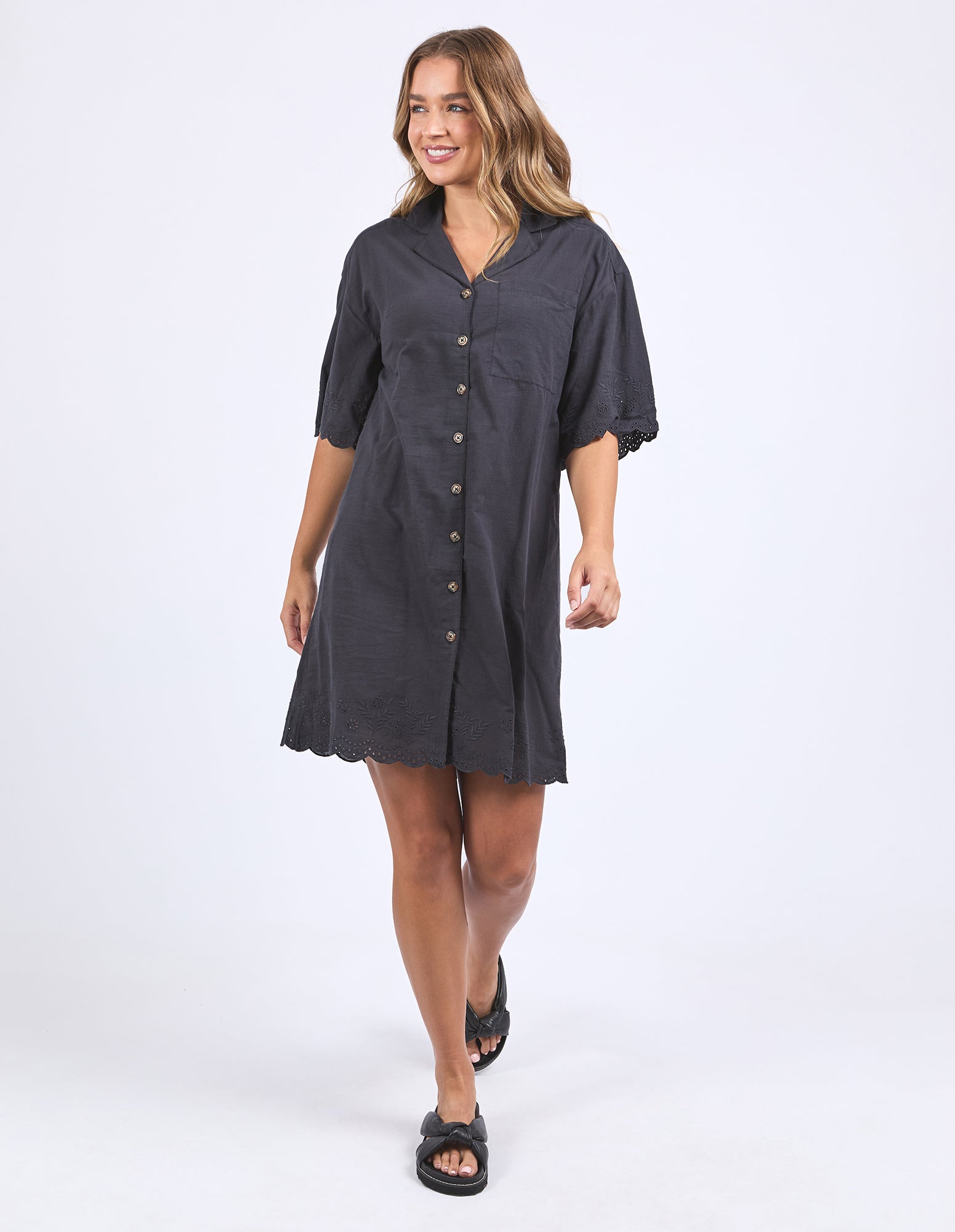 Madeleine Shirt Dress - Black