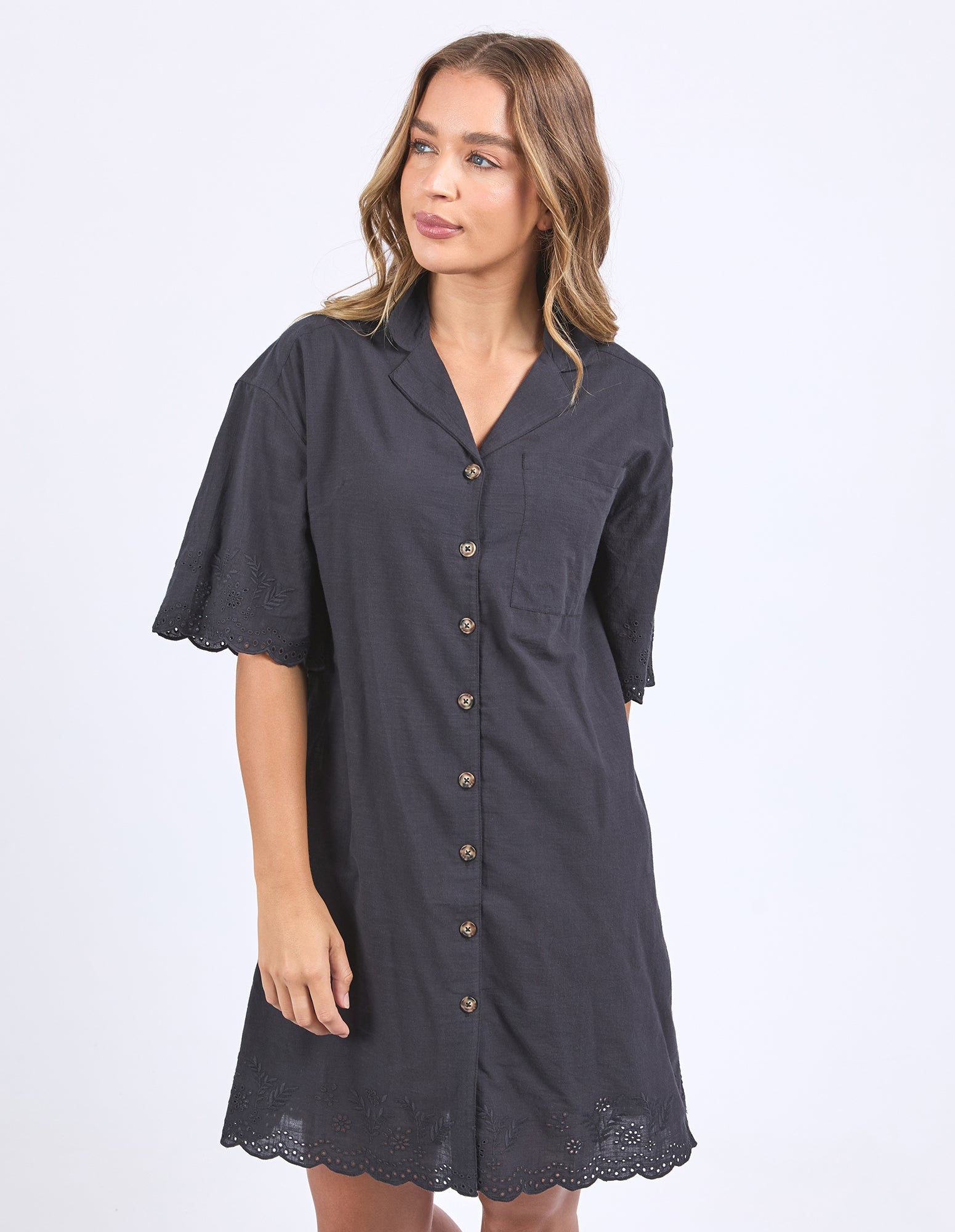 Madeleine Shirt Dress - Black