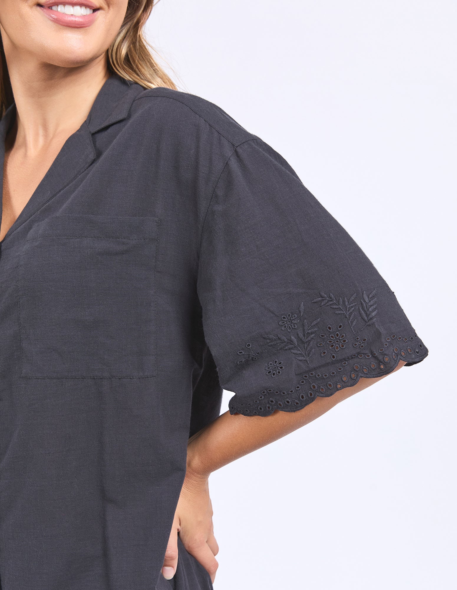 Madeleine Shirt Dress - Black