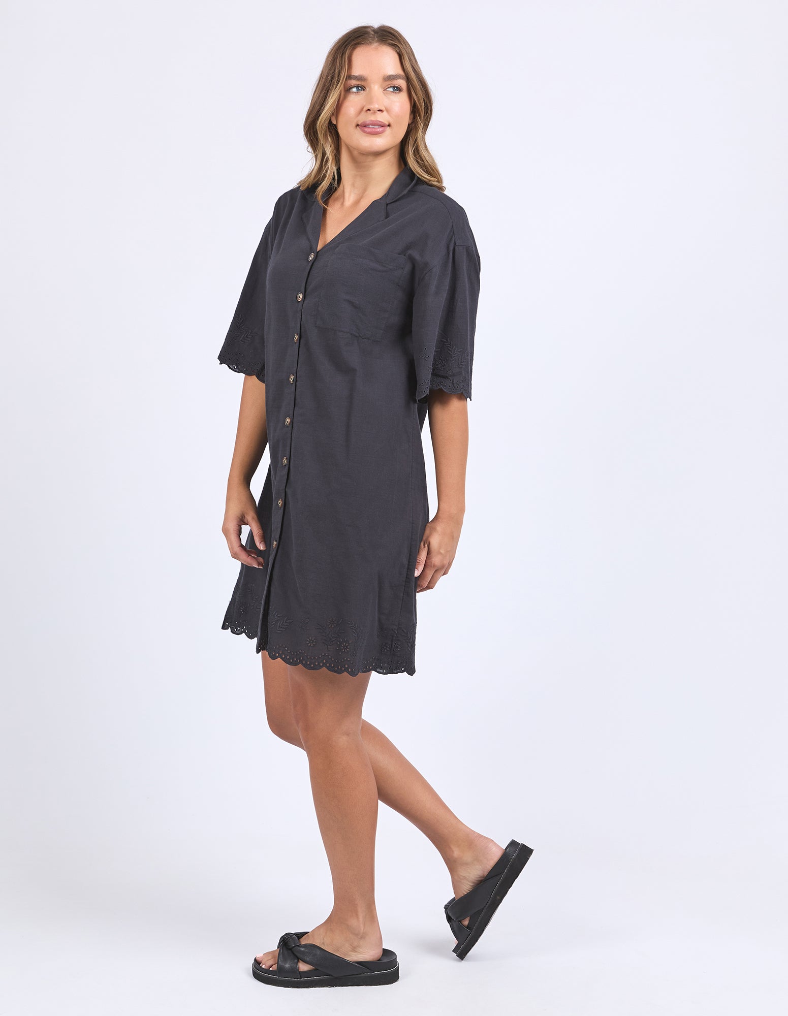 Madeleine Shirt Dress - Black