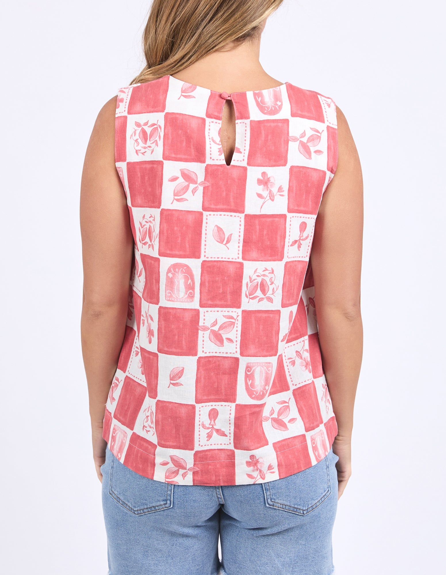 Biarittz Top - Crimson Print