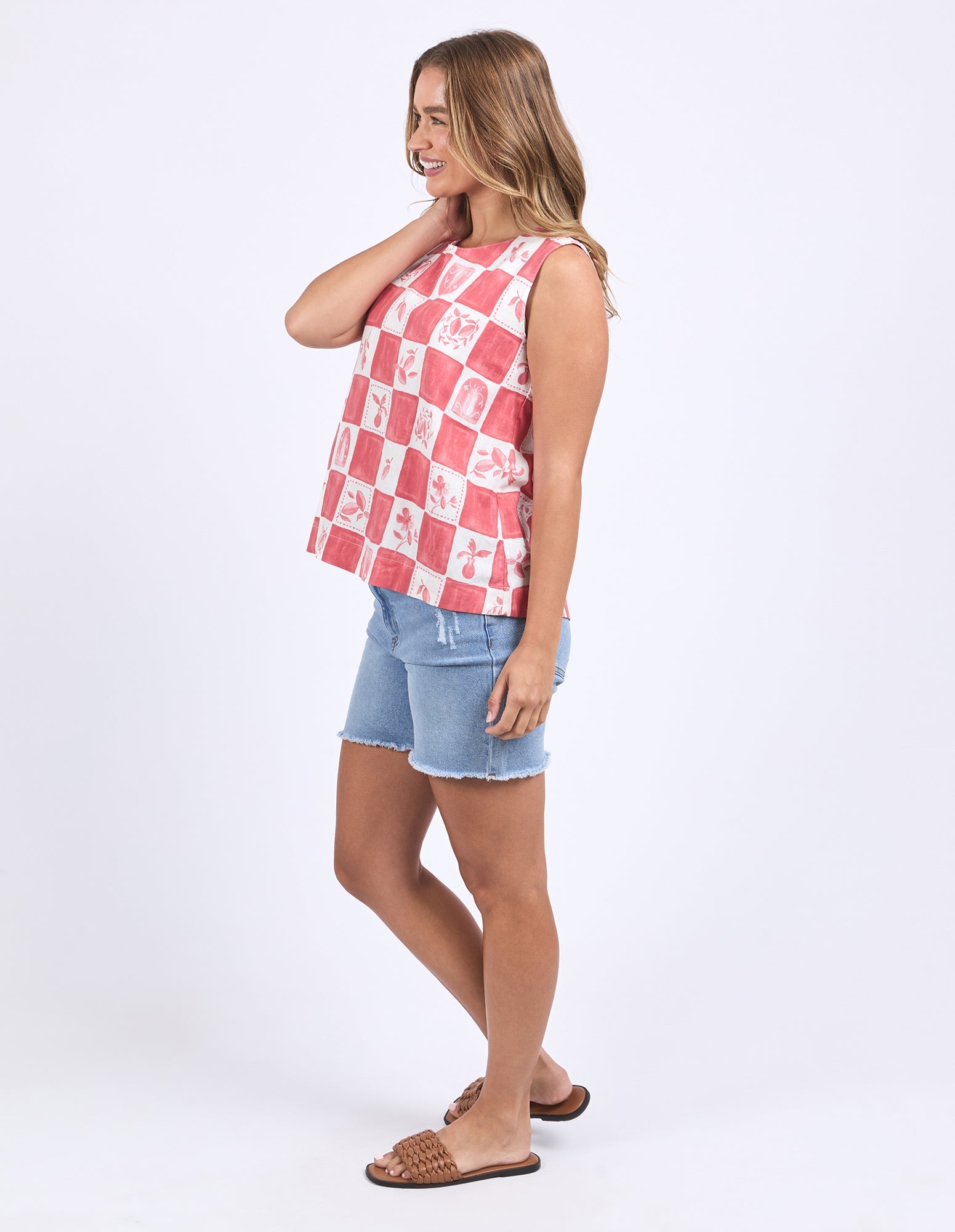 Biarittz Top - Crimson Print
