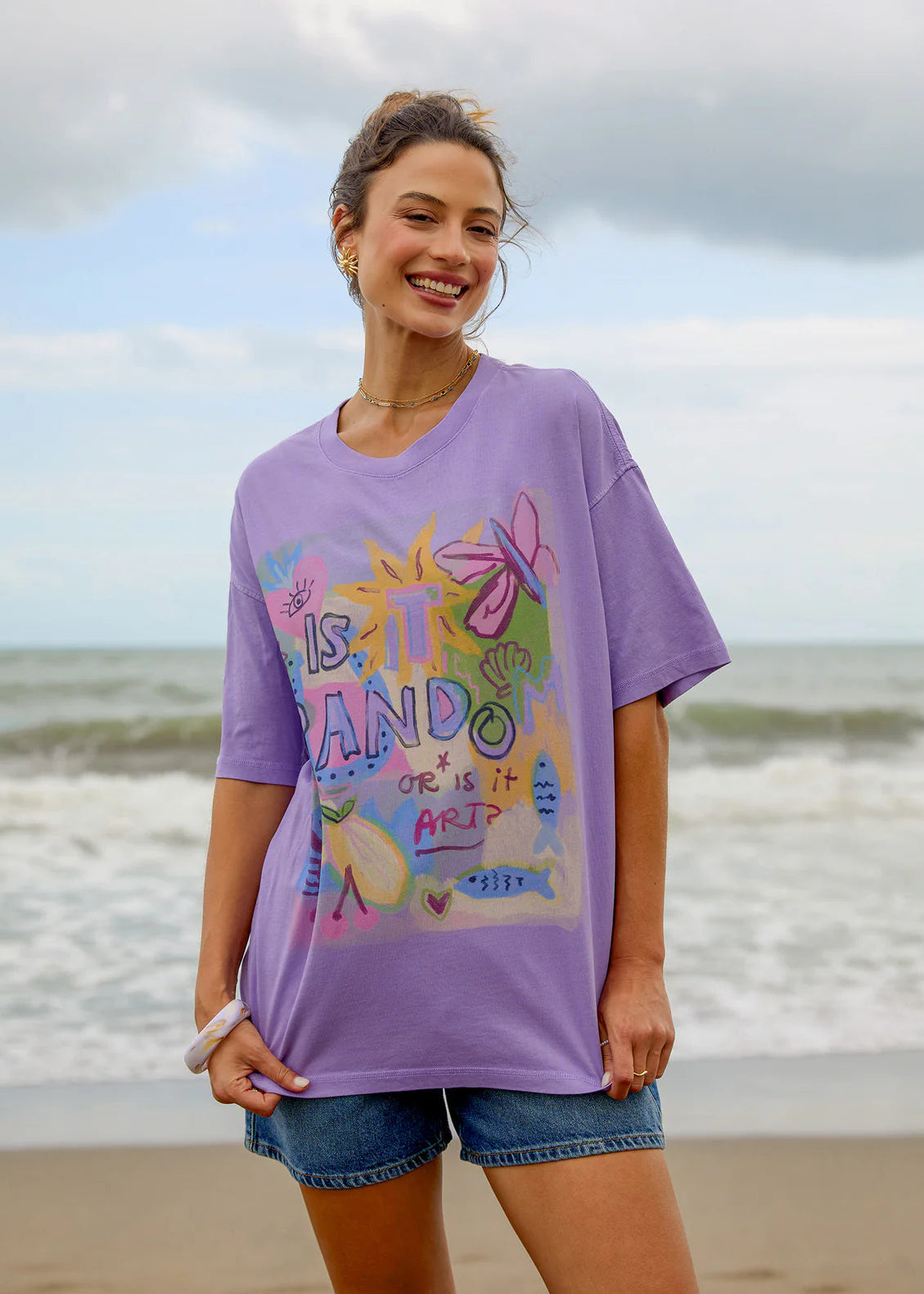 Random And Art Tee - Lavender