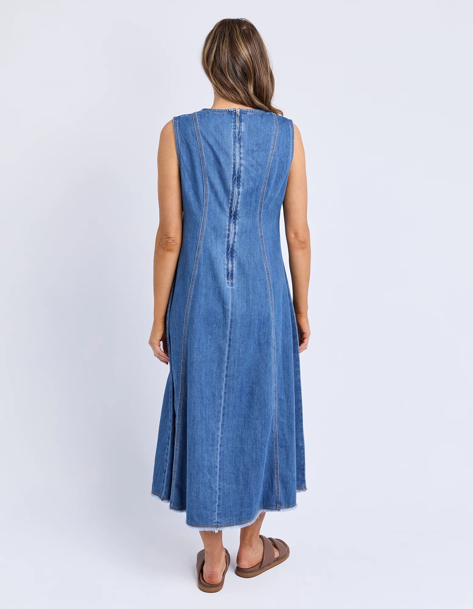 Solene Denim Dress - Mid Blue