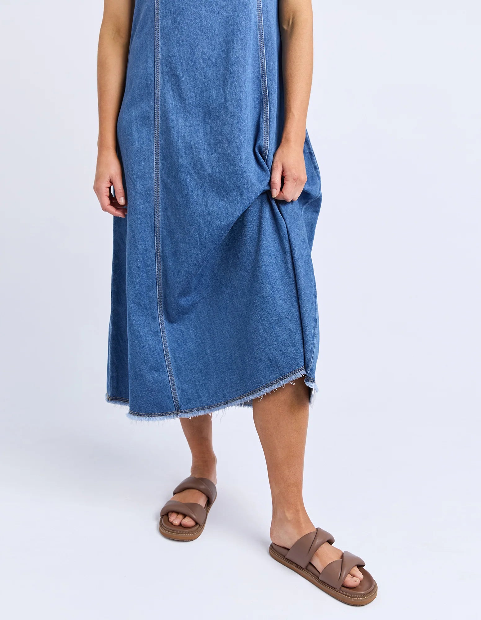 Solene Denim Dress - Mid Blue