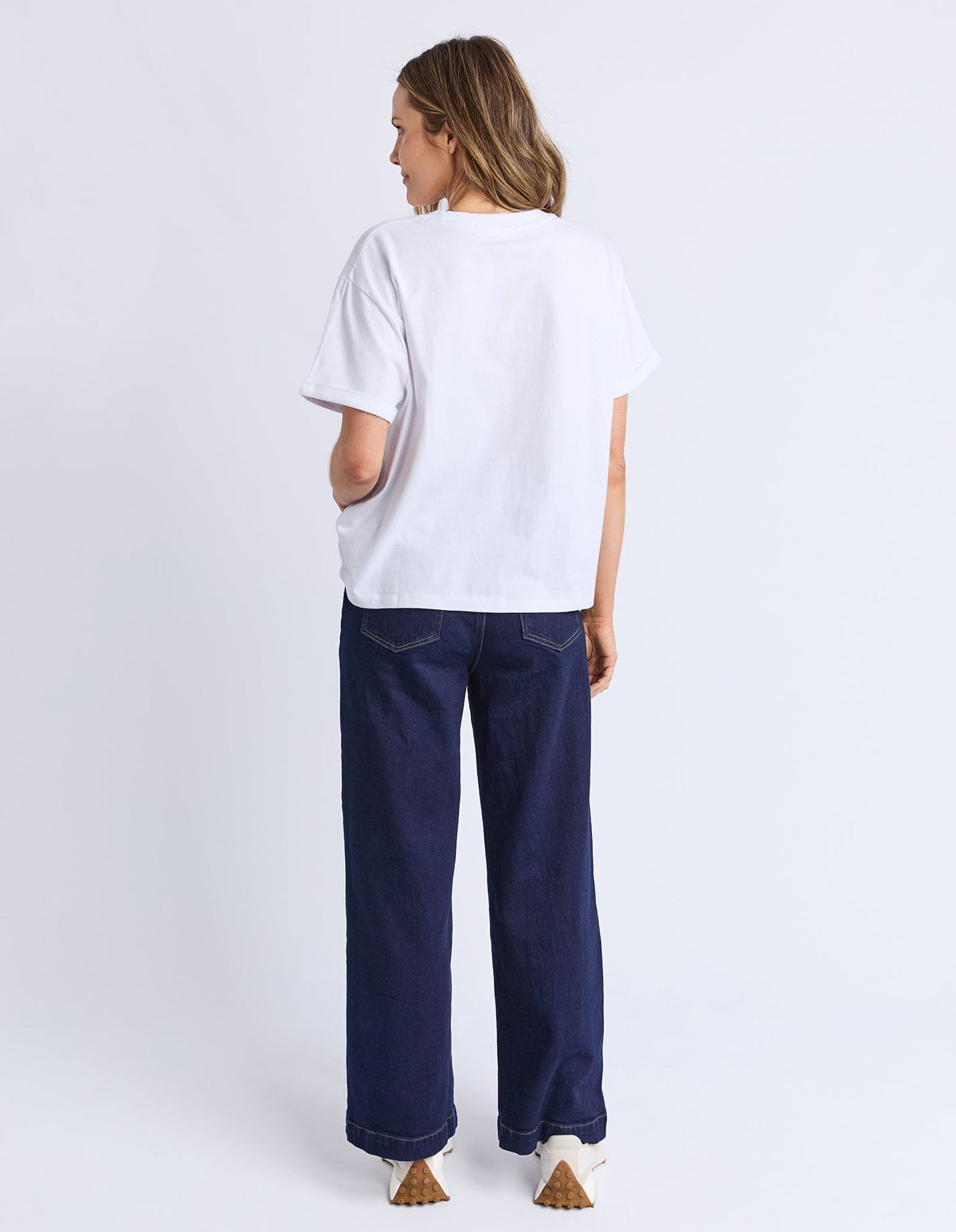 Foxwood Huntleigh Oversized Tee in White, back view