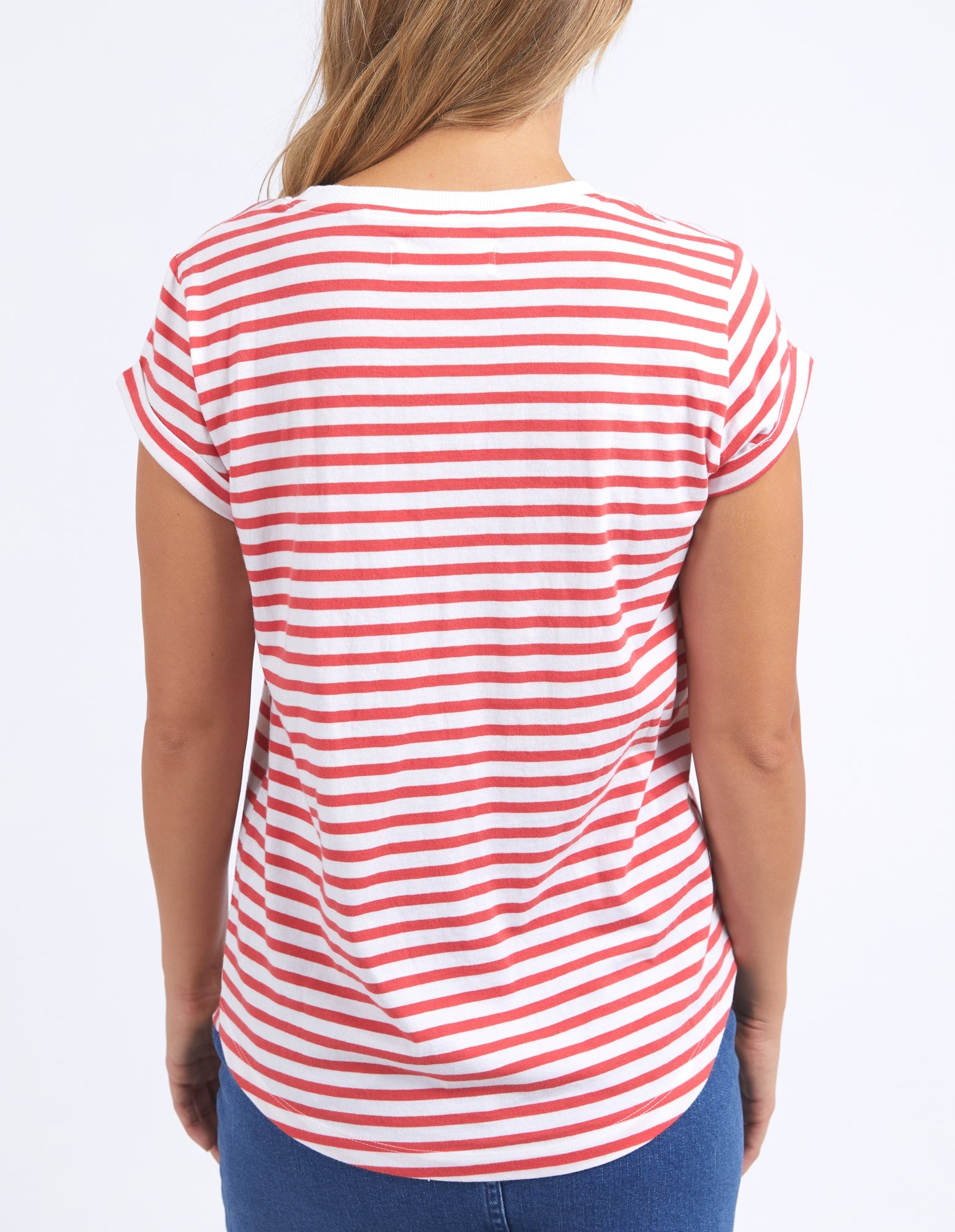 Signature Stripe Tee - Cayenne/White Stripe