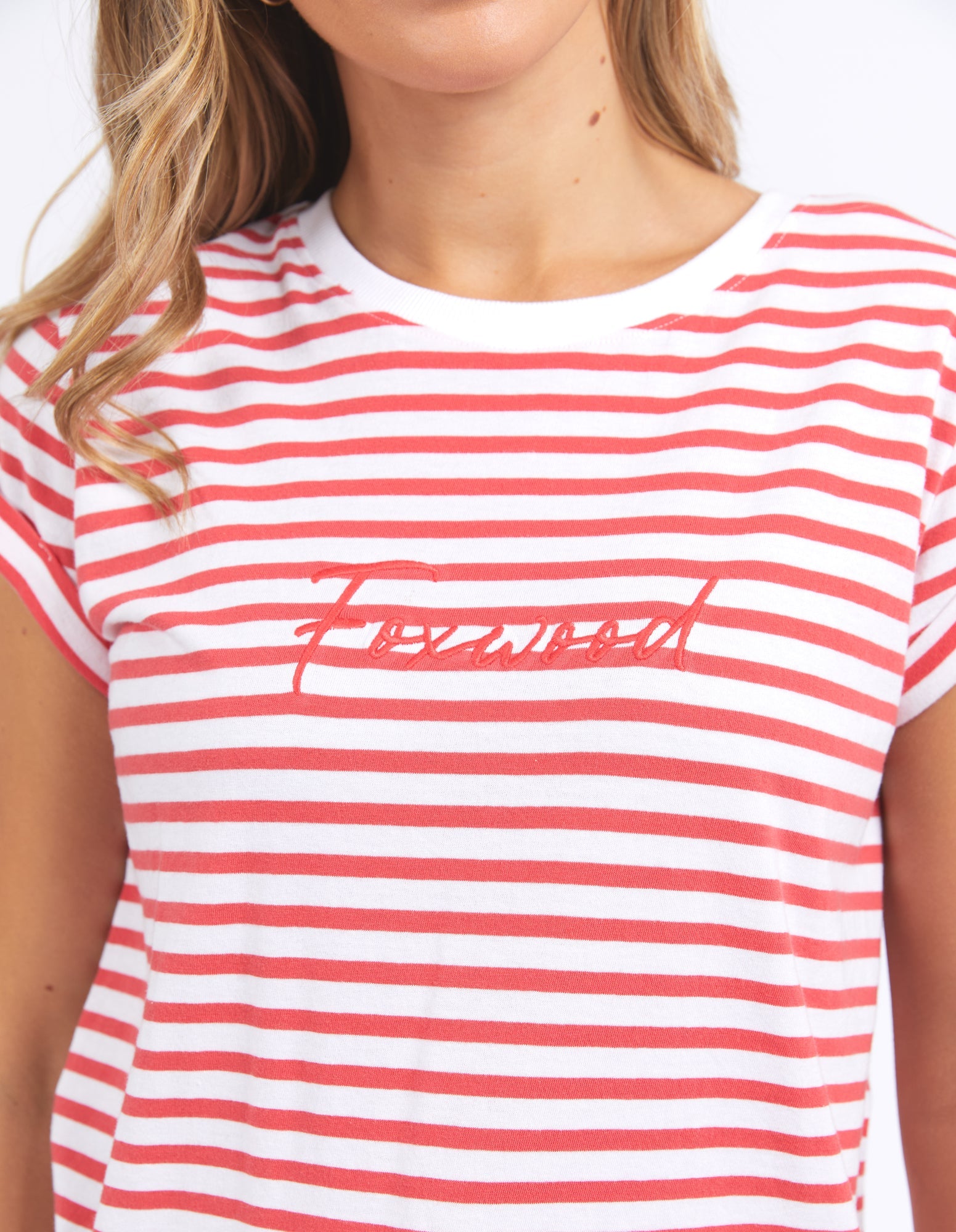 Signature Stripe Tee - Cayenne/White Stripe