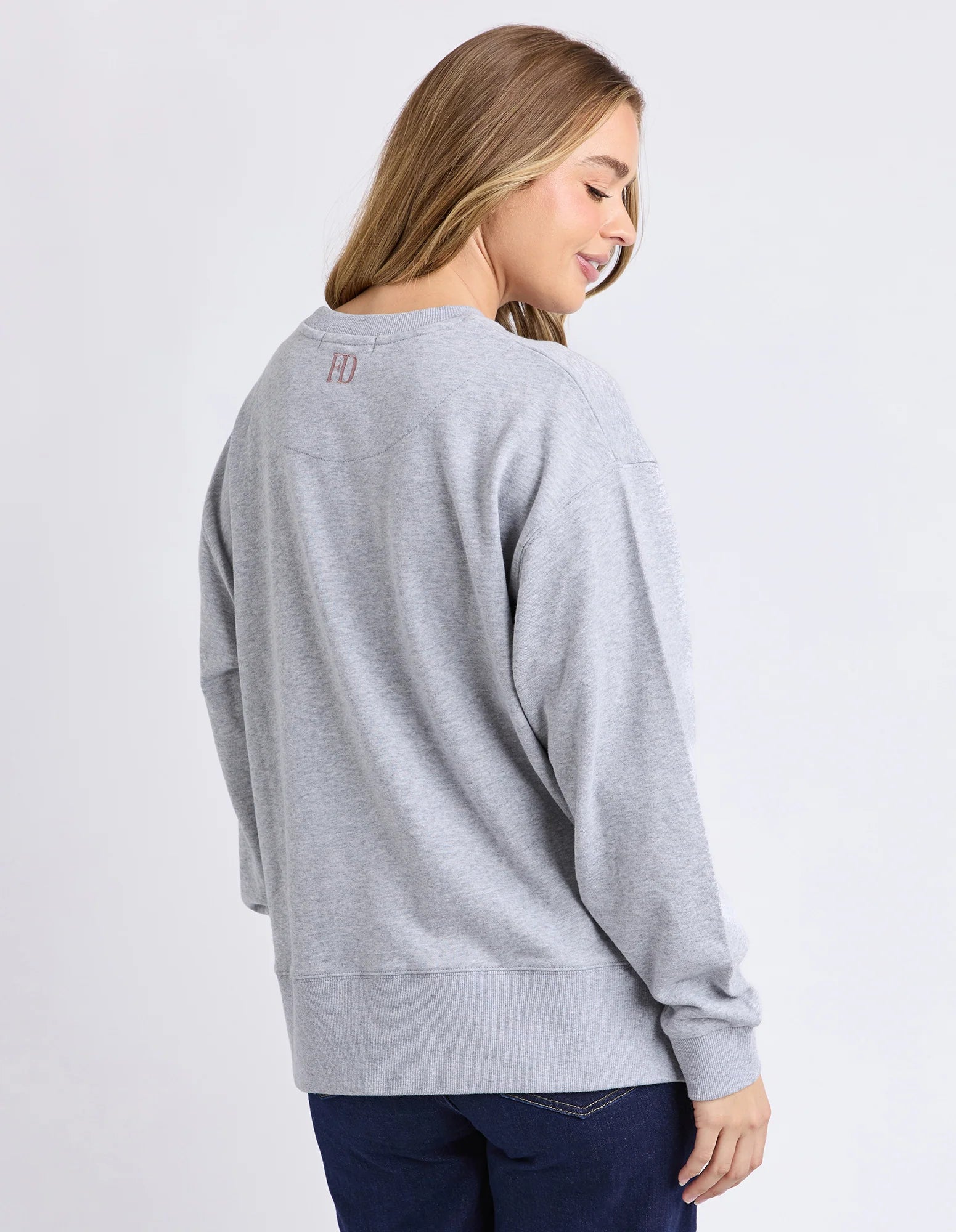 Effortless Contrast Crew - Grey Marle