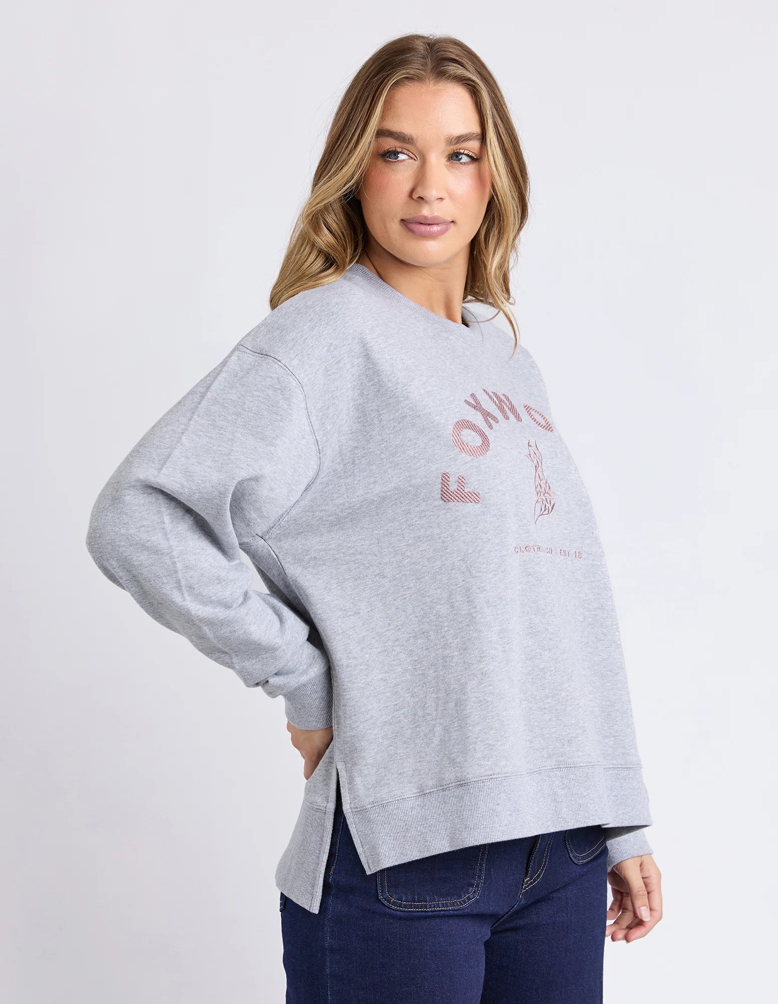 Effortless Contrast Crew - Grey Marle