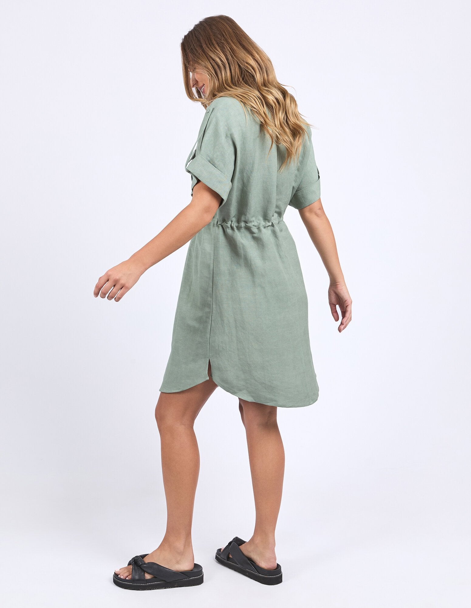 Willow Shirt Dress - Iceberg Green