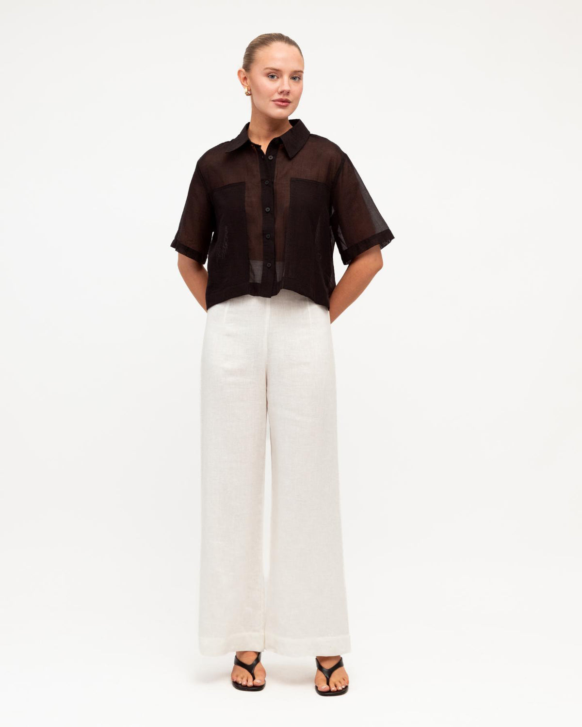 Patch Detail Shirt - Black