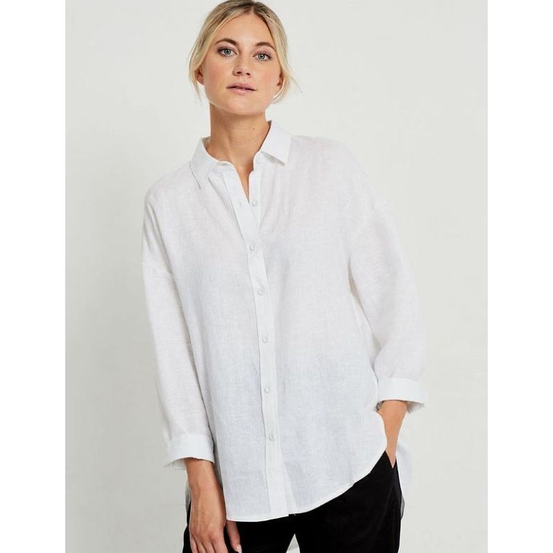 Boyfriend Linen Shirt - White