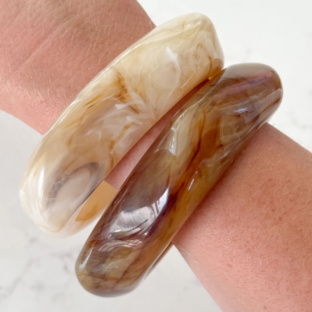 Adelle Resin Bangle -Cream