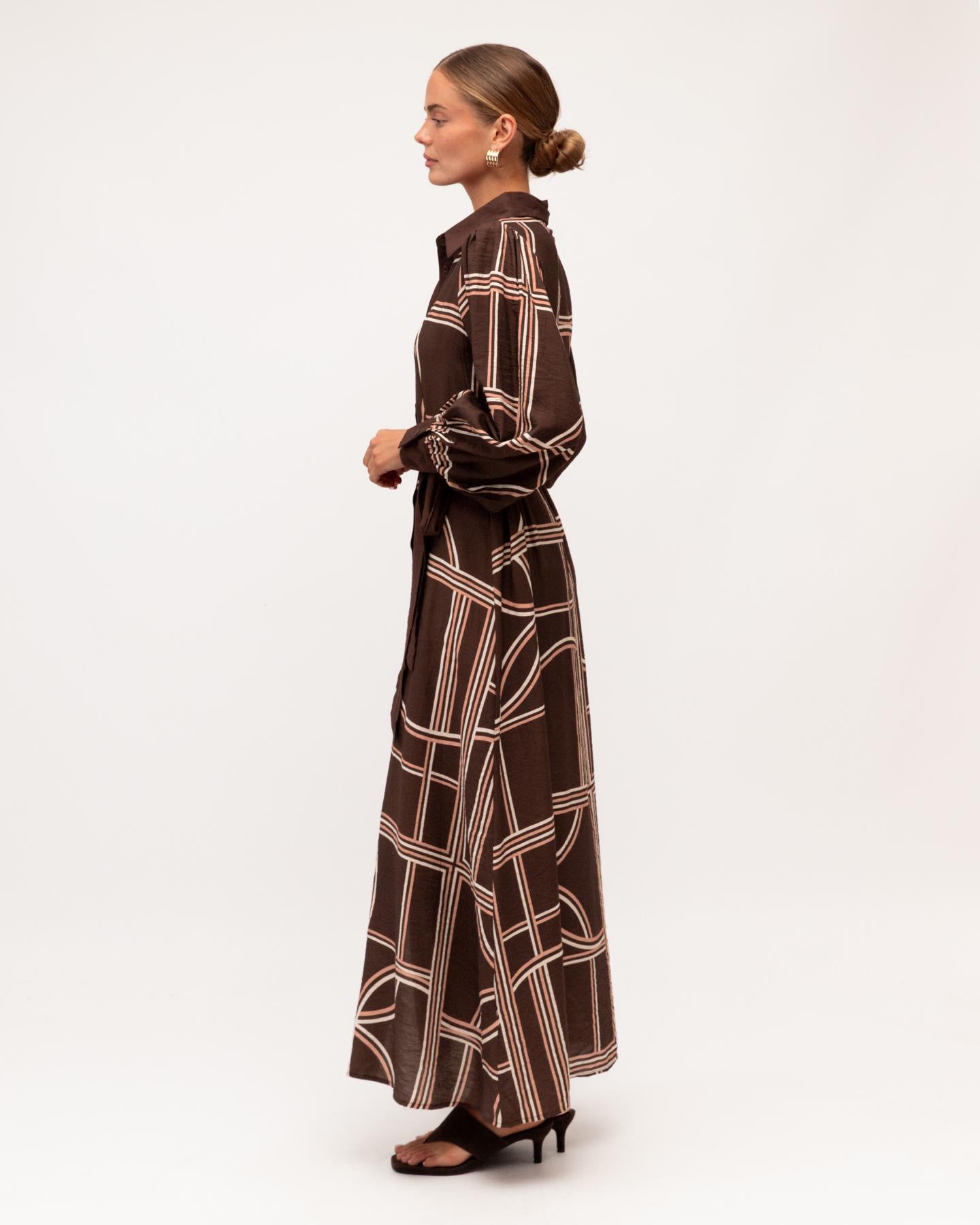Monaco Deco Dress - Chocolate