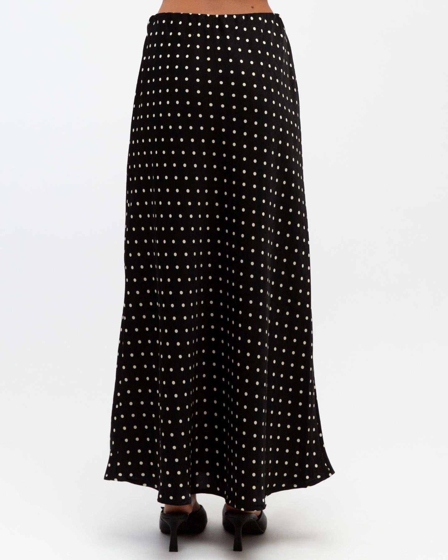 Nora Polka Dot Skirt - Black Cream