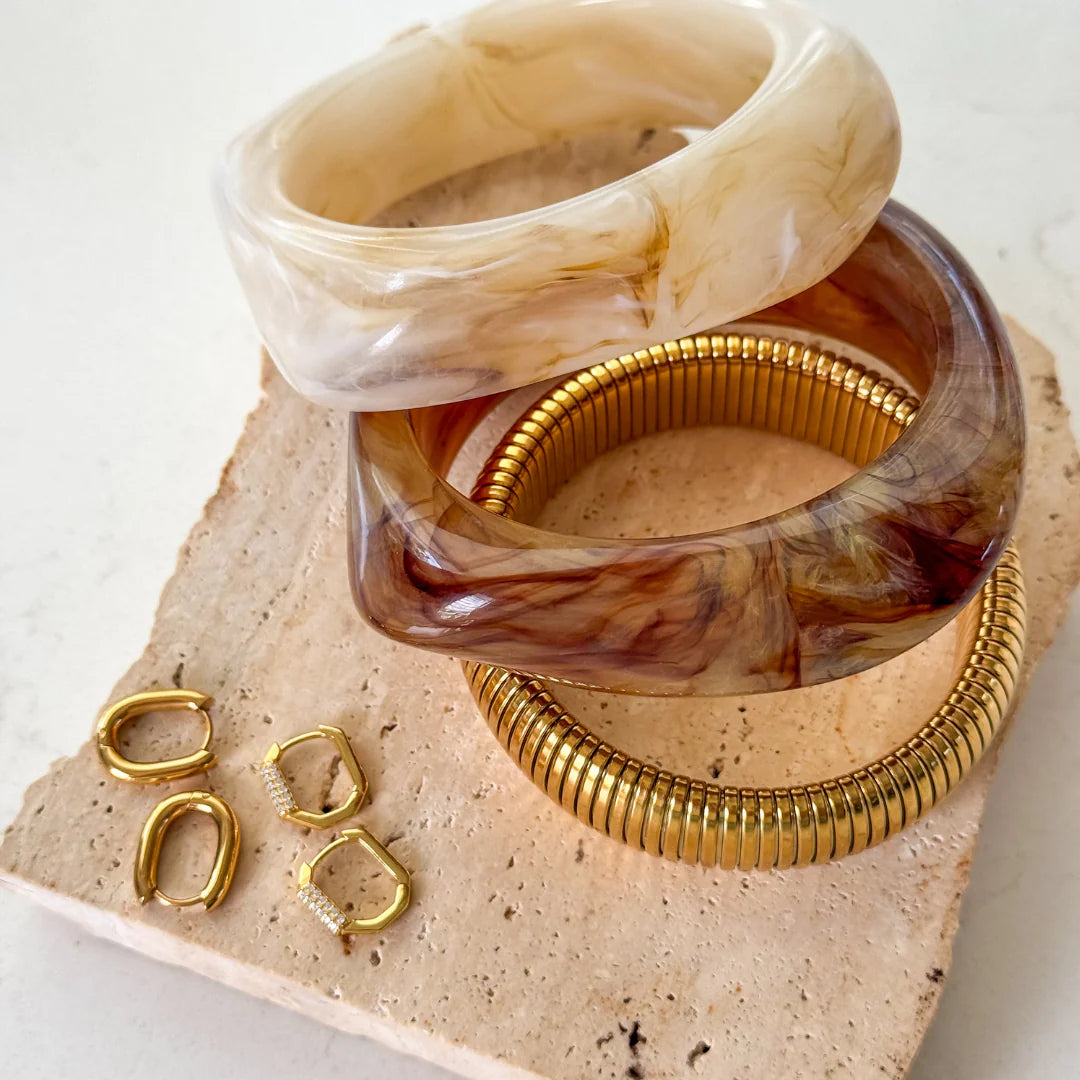 Adelle Resin Bangle -Coffee