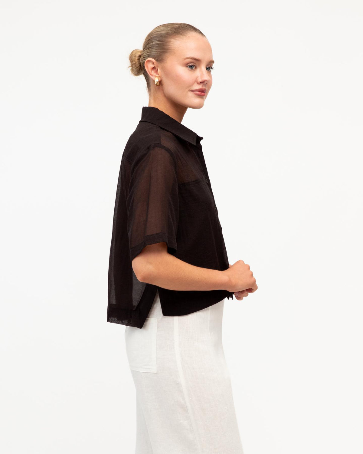 Patch Detail Shirt - Black