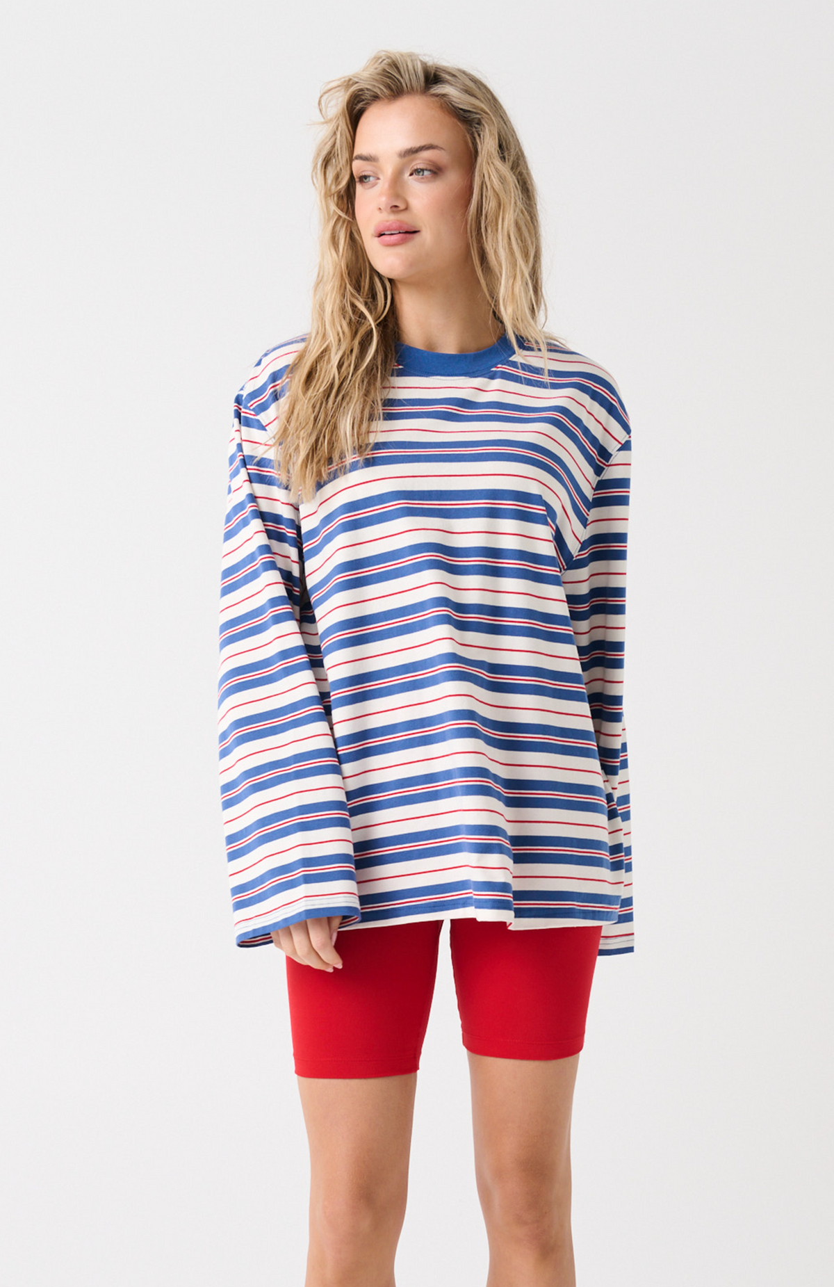 Carter Long Sleeve - Red/Slate Stripe - image 2